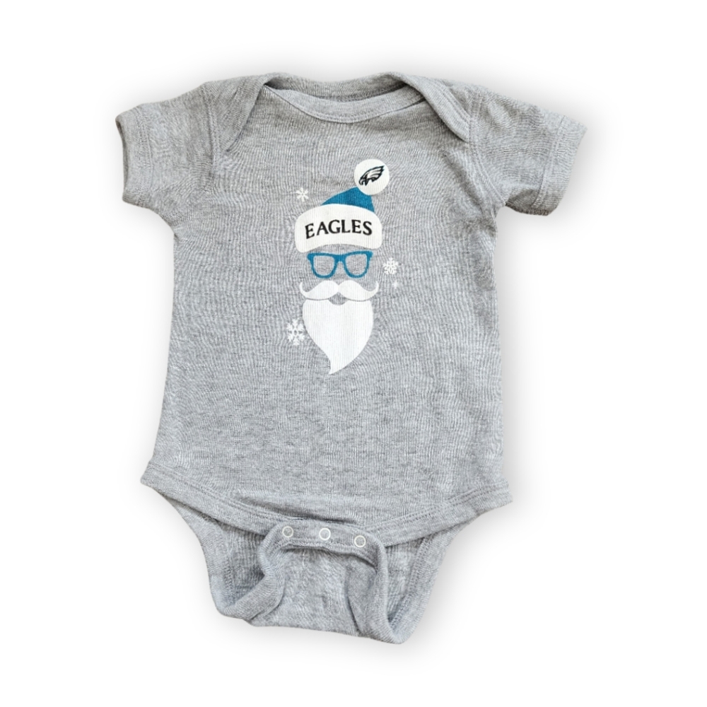 Grey/Teal Santa Eagles Onesie, Kid's 0-3M